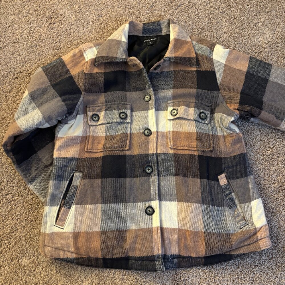 Black Rivet Quilted Shacket - Picture 2 of 11